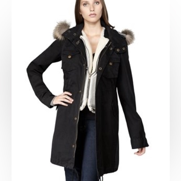PJK Patterson J. Kincaid Lauren Fur Parka Jacket Sz M - Picture 2 of 10